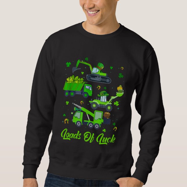 Boys St Patricks Day  Truck Loads Of Luck Buffalo  Sweatshirt (Front)