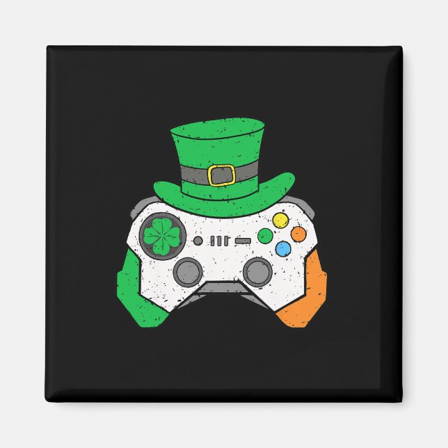 Boys St Patricks Day Video Game Controller Mens Ir Magnet (Front)