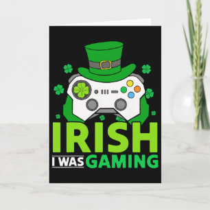 Boys St Patricks Day Video Game Irish I Was Gaming Card