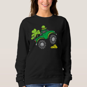 Boys St Pattys Day Truck Vehicles Front Loader And Sweatshirt