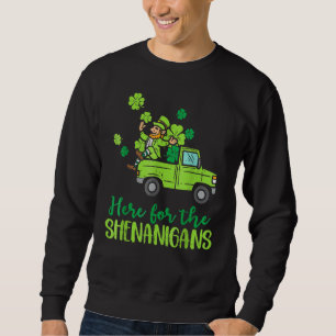 Boys St Pattys Day Truck Vehicles Front Loader And Sweatshirt