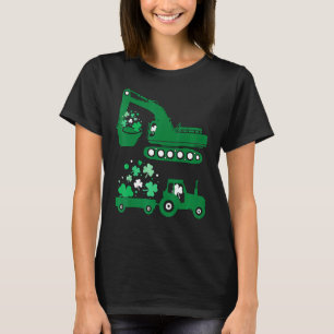 Boys St Pattys Day Truck Vehicles Front Loader And T-Shirt