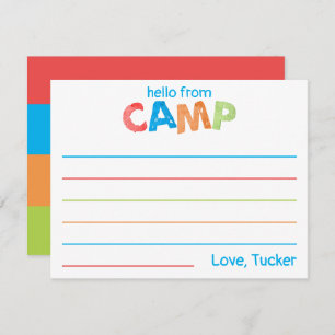 Boys Summer Camp Stationery Colourful Rustic Card