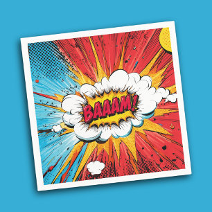 Boys Superhero Birthday Party Napkin