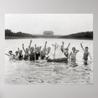 Boys Swimming, 1926. Vintage Photo