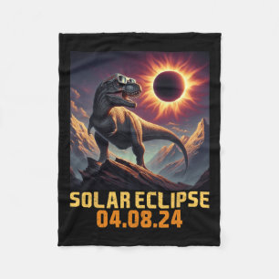 Boys T Rex Dinosaur Astronaut Total Solar Eclipse Fleece Blanket