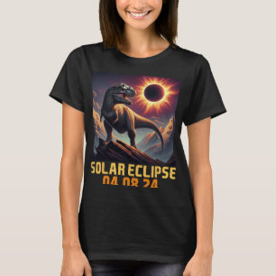 Boys T Rex Dinosaur Astronaut Total Solar Eclipse T-Shirt