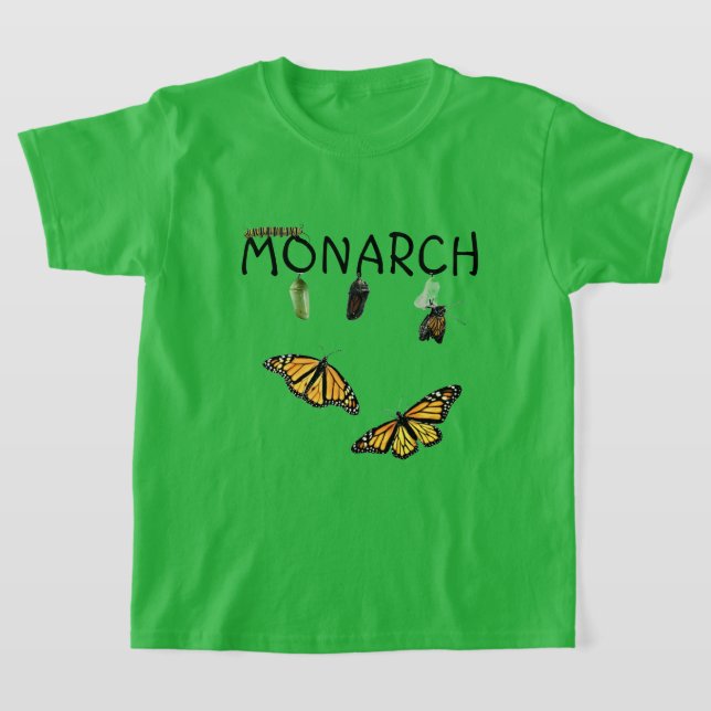 Boys Tee Monarch Life Cycle. (Laydown)