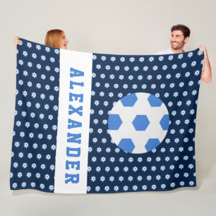 Boys Teenagers Sports Soccer Ball Personalised   Fleece Blanket