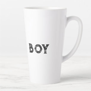 Boys text name Black Text Colour Latte Mug