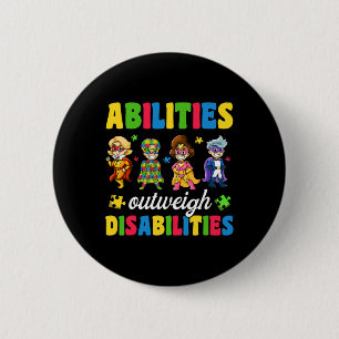 Boys Toddler Autism  Disabilities Awareness 6 Cm Round Badge