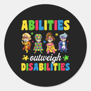 Boys Toddler Autism  Disabilities Awareness Classic Round Sticker