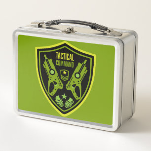 Boys Toy Dart Gun Battle Metal Lunch Box