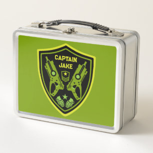 Boys Toy Dart Gun Battle Metal Lunch Box