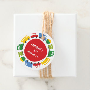 Boys Toys Colourful Fun Transport Birthday Party Favour Tags