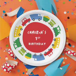 Boys Toys Fun Transport Boy Birthday Paper Plates