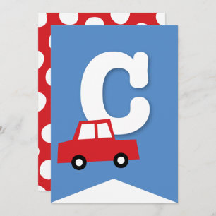 Boys Toys Kid's Birthday Party DIY Bunting Banner Invitation