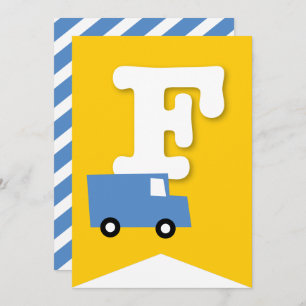 Boys Toys Kid's Birthday Party DIY Bunting Banner Invitation