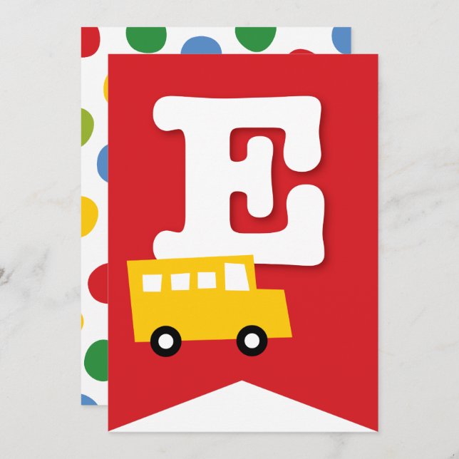 Boys Toys Kid's Birthday Party DIY Bunting Banner Invitation (Front/Back)