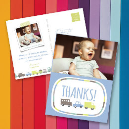 Boys Toys Kid's Birthday Party Thank You Note Card