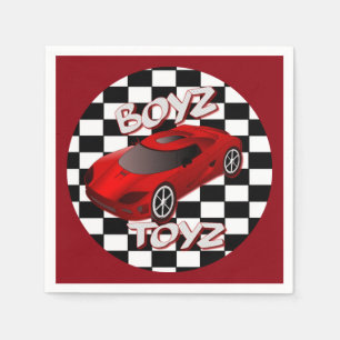 Boys Toys Red Sports Car Napkins 2