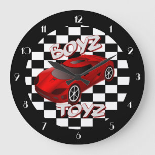 Boys Toys Red Sports Car Wall Clock 2
