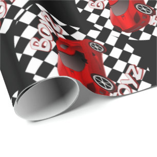 Boys Toys Red Sports Car Wrapping Paper