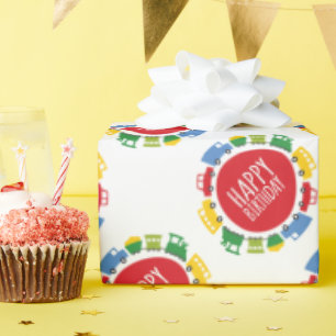 Boys Toys Transport Car Bus Truck Custom Gift Wrap