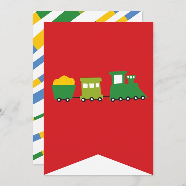 Boys Toys Transport Happy Birthday Party Banner Invitation (Front/Back)