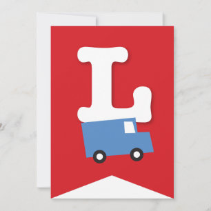 Boys Toys Transport Happy Birthday Party Banner Invitation