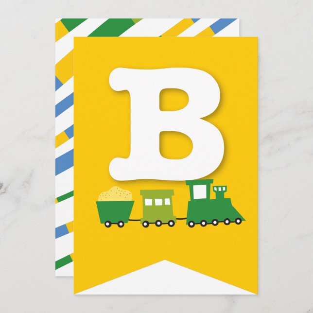 Boys Toys Transport Happy Birthday Party Banner Invitation (Front/Back)