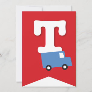 Boys Toys Transport Happy Birthday Party Banner Invitation