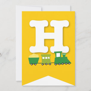 Boys Toys Transport Happy Birthday Party Banner Invitation