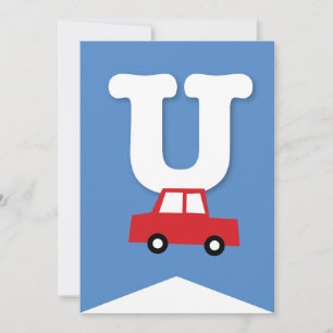 Boys Toys Transport Happy Birthday Party Banner Invitation