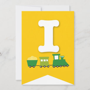 Boys Toys Transport Happy Birthday Party Banner Invitation
