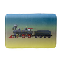 Boys Train Set Bath Mat