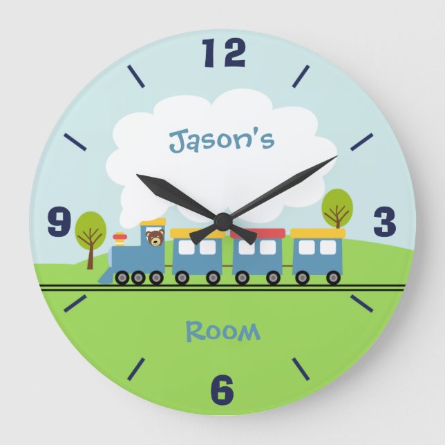 Boys Train Wall Clock (Front)