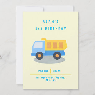Boy's Truck  Invitation