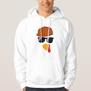 Boys Turkey Face Thanksgiving Trucker Hat Glasses Hoodie