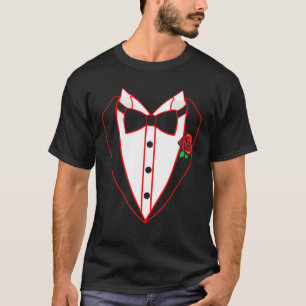 Boys Tuxedo Red Bow Tie Costume Valentine's Day T-Shirt