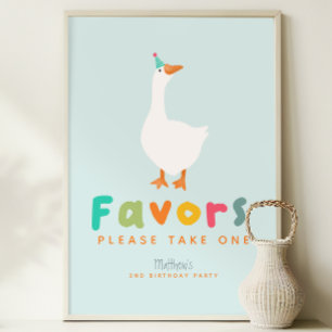 Boys Two Silly Goose 2nd Birthday Favour Sign
