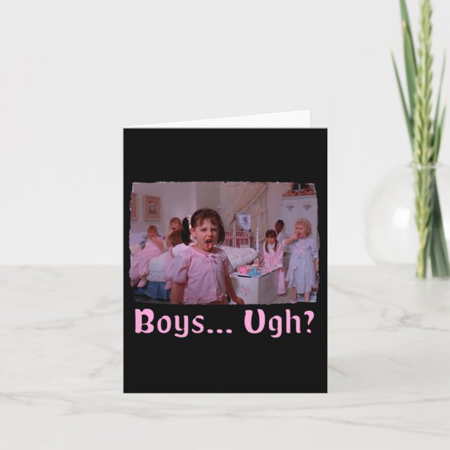 Boys... Ugh! – Funny Valentines Day Shirt Pullover Card (Front)