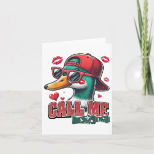 Boys Valentines Call Me Duck Hunting Kid Cute Cool Card
