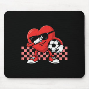 Boys Valentines Day Football Dab Soccer Heart Men Mouse Pad
