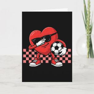 Boys Valentines Day Footll Dab Soccer Heart Men Ki Card