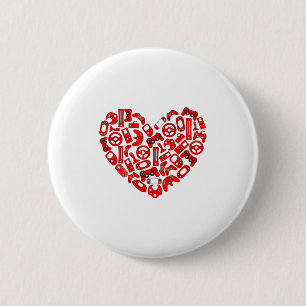 Boys Valentines Day Gaming Video Gamer Controller 6 Cm Round Badge