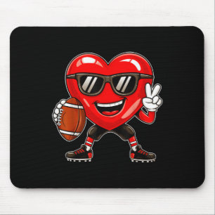 Boys Valentines Day Heart Playing Football Boys Gi Mouse Pad