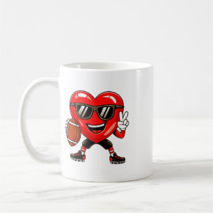 Boys Valentine's Day Heart Playing Footll Boys Gir Coffee Mug