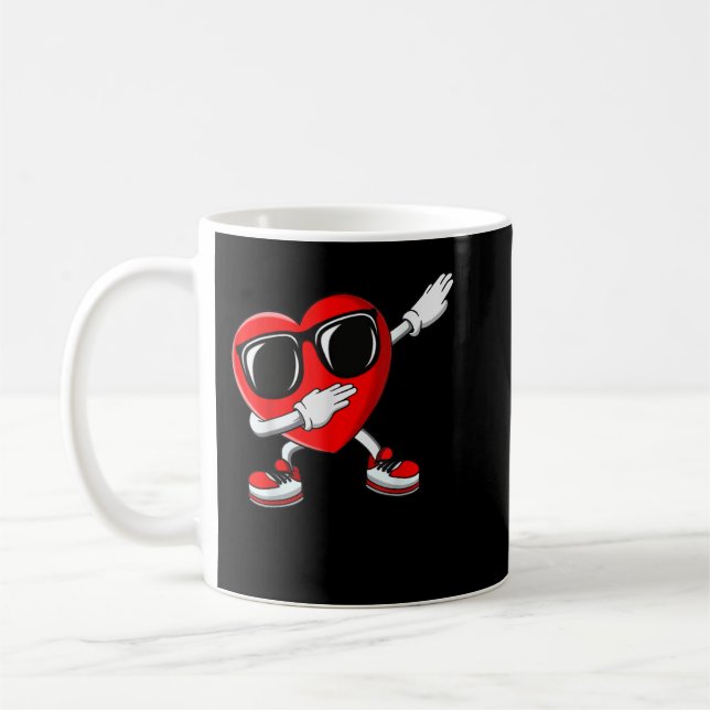 Boys Valentines Day Kids Dabbing Heart Love Dab Da Coffee Mug (Left)