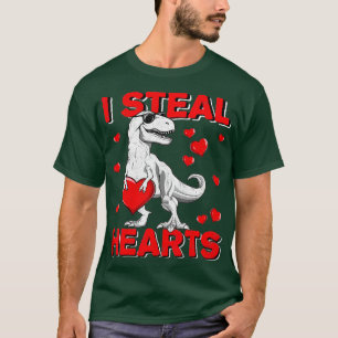 Boys Valentines Day Kids Dinosaur T rex Lover I St T-Shirt